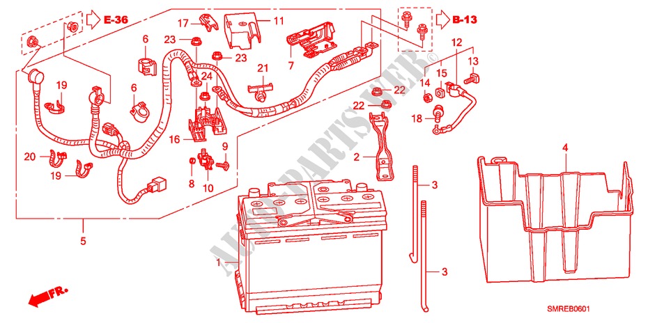 BATTERY(DIESEL) for Honda CIVIC 2.2 BASE 3 Doors 6 speed manual 2011