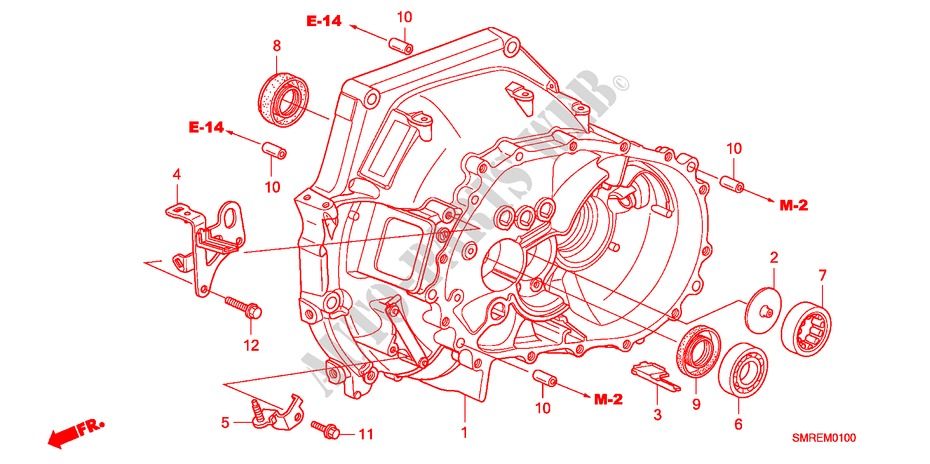 CLUTCH CASE(1.8L) for Honda CIVIC 1.8 TYPE-S    PLUS 3 Doors 6 speed manual 2011