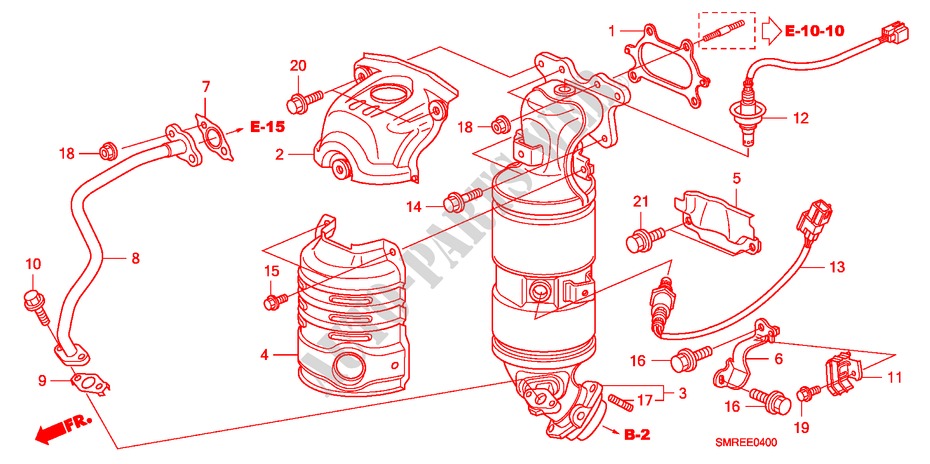 CONVERTER(1.8L) for Honda CIVIC 1.8 TYPE-S    PLUS 3 Doors 6 speed manual 2011