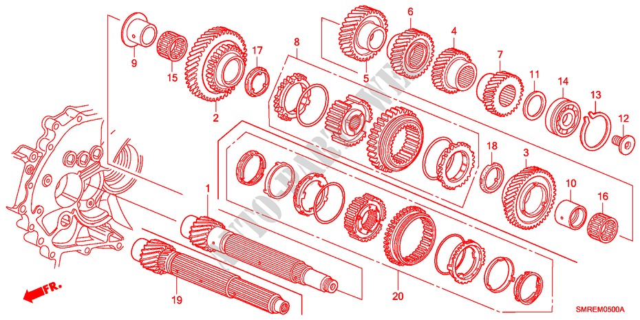 COUNTERSHAFT(1.4L)(1.8L) for Honda CIVIC 1.8 TYPE-S    PLUS 3 Doors 6 speed manual 2011