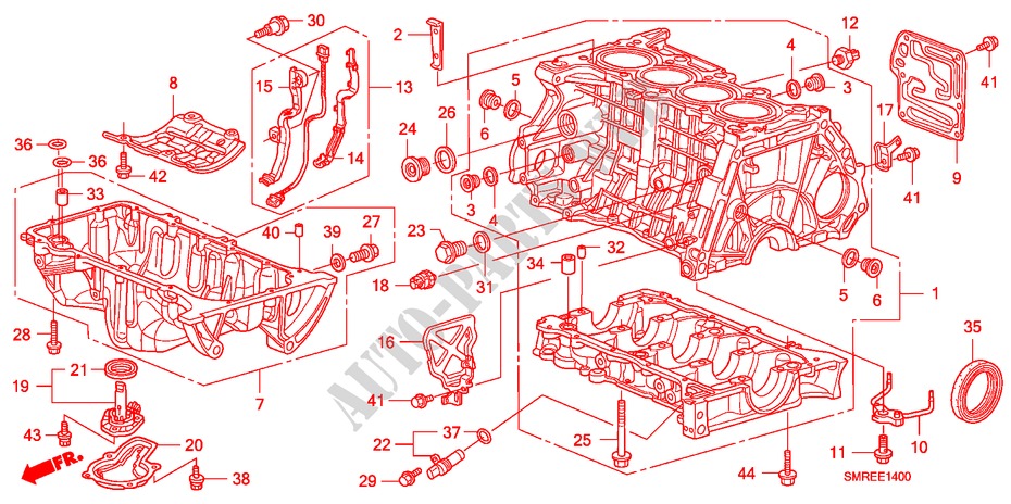 CYLINDER BLOCK/OIL PAN(1. 8L) for Honda CIVIC 1.8 TYPE-S 3 Doors 6 speed manual 2010