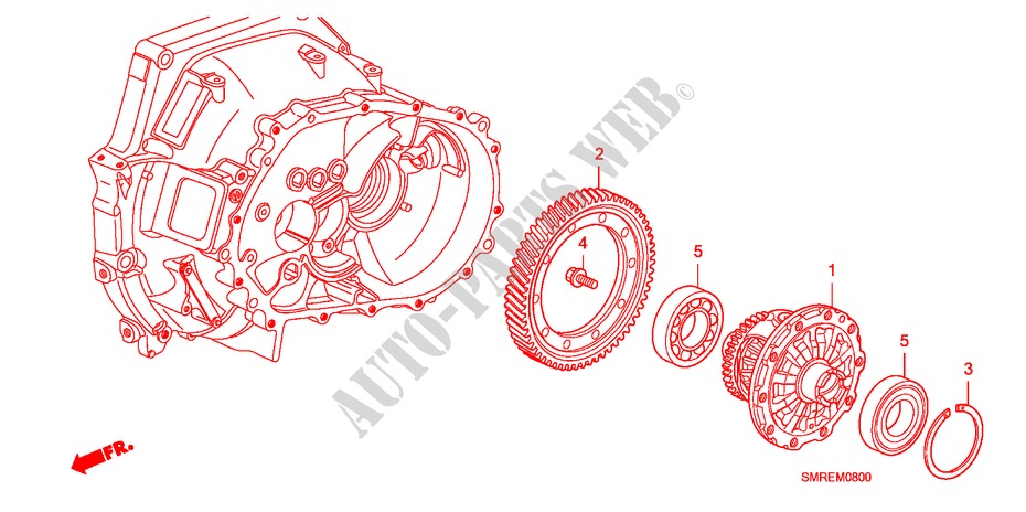 DIFFERENTIAL(1.4L)(1.8L) for Honda CIVIC 1.8 TYPE-S    PLUS 3 Doors 6 speed manual 2011
