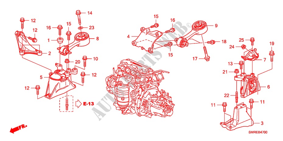 ENGINE MOUNTS(1.8L) for Honda CIVIC 1.8 TYPE-S 3 Doors Intelligent Manual Transmission 2010