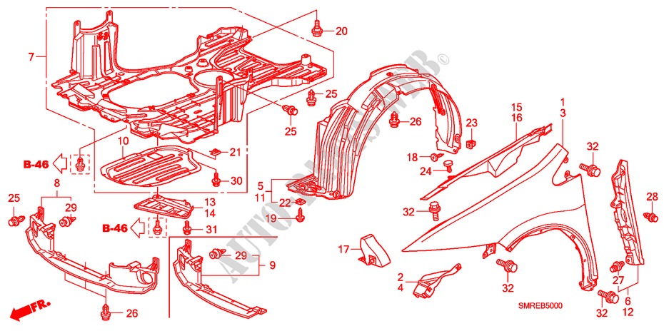 FRONT FENDERS for Honda CIVIC 1.4 BASE 3 Doors Intelligent Manual Transmission 2011