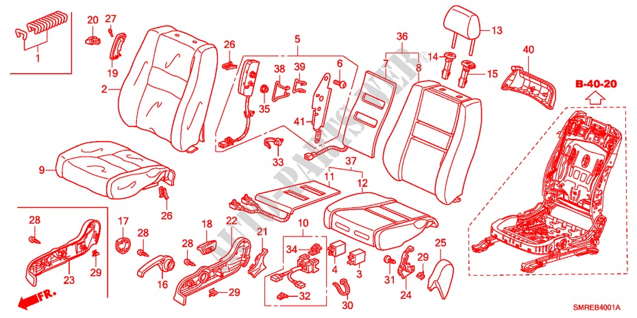 FRONT SEAT(R.)(1.4L)(1.8L )(DIESEL) for Honda CIVIC 1.8 TYPE-S 3 Doors Intelligent Manual Transmission 2010
