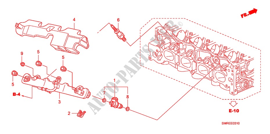FUEL INJECTOR(1.8L) for Honda CIVIC 1.8 TYPE-S 3 Doors Intelligent Manual Transmission 2010
