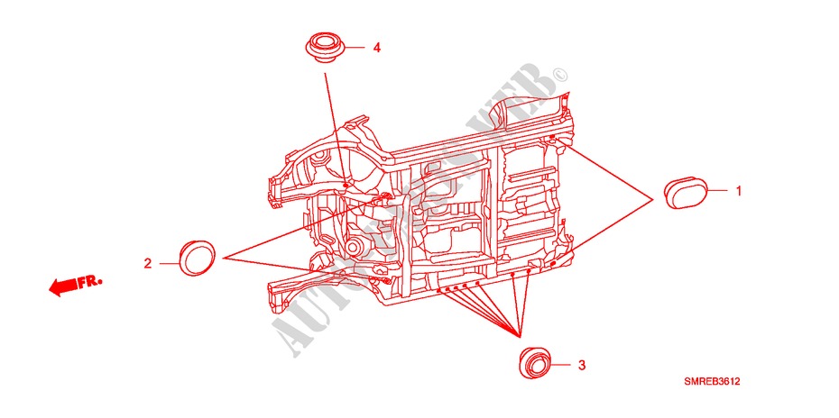 GROMMET(LOWER) for Honda CIVIC 1.8 TYPE-S    PLUS 3 Doors 6 speed manual 2011