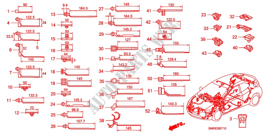 HARNESS BAND/BRACKET(LH)( 1) for Honda CIVIC 1.8 TYPE-S 3 Doors 6 speed manual 2010