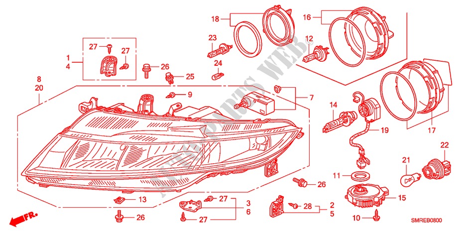 HEADLIGHT for Honda CIVIC 1.8 TYPE-S 3 Doors Intelligent Manual Transmission 2010