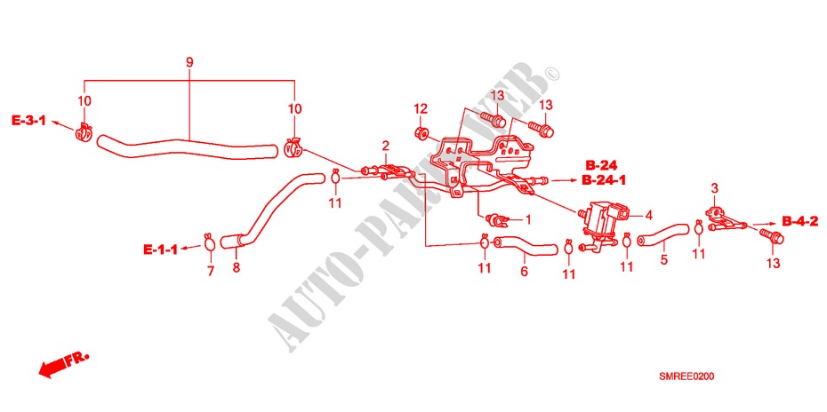 INSTALL PIPE(2.0L) for Honda CIVIC 2.0 TYPE-R    PLUS 3 Doors 6 speed manual 2010