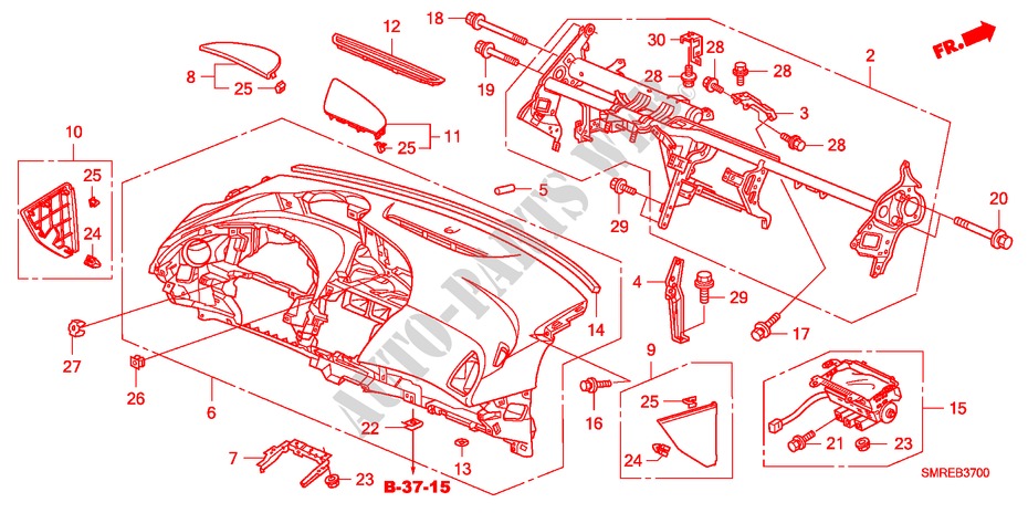 INSTRUMENT PANEL(LH) for Honda CIVIC 1.8 TYPE-S 3 Doors 6 speed manual 2010