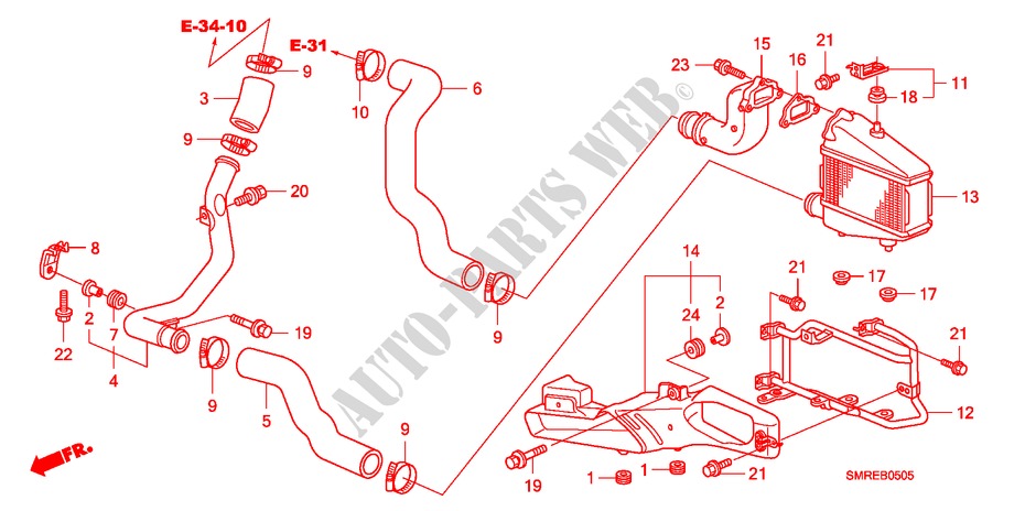 INTERCOOLER for Honda CIVIC 2.2 TYPE-S 3 Doors 6 speed manual 2011