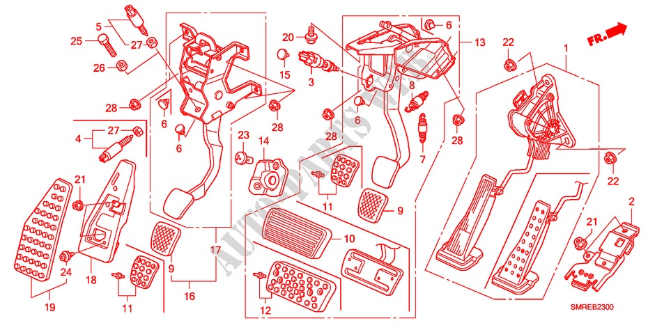 PEDAL(LH) for Honda CIVIC 1.8 TYPE-S 3 Doors Intelligent Manual Transmission 2010