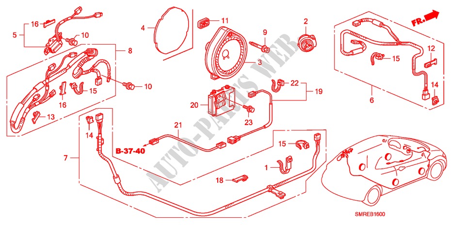 RADIO ANTENNA(LH) for Honda CIVIC 1.8 TYPE-S    PLUS 3 Doors 6 speed manual 2011