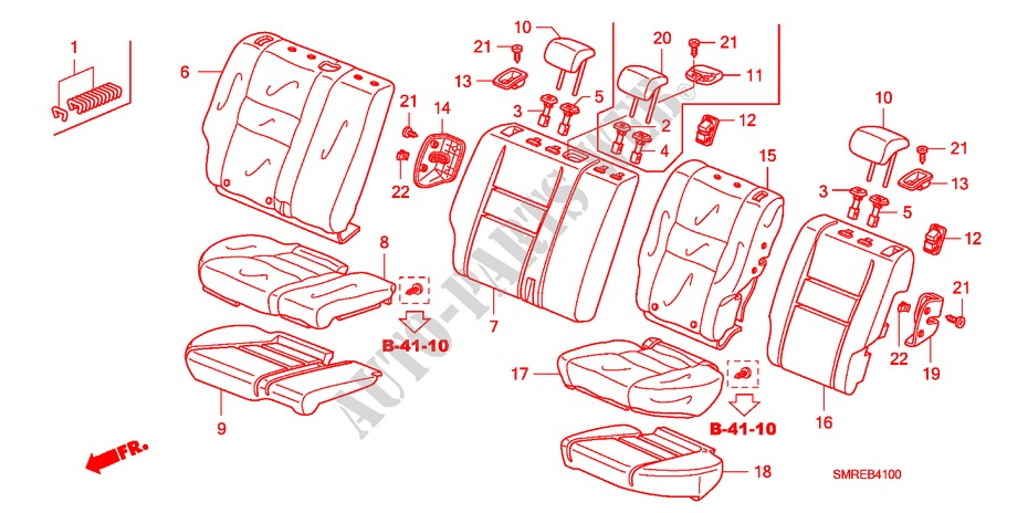 REAR SEAT for Honda CIVIC 1.8 TYPE-S    PLUS 3 Doors Intelligent Manual Transmission 2010