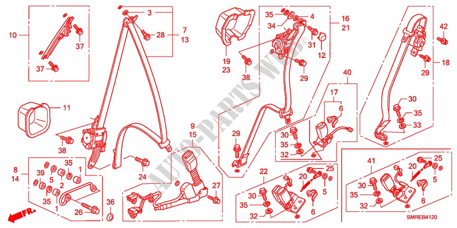 SEATBELTS for Honda CIVIC 1.8 TYPE-S    PLUS 3 Doors 6 speed manual 2011