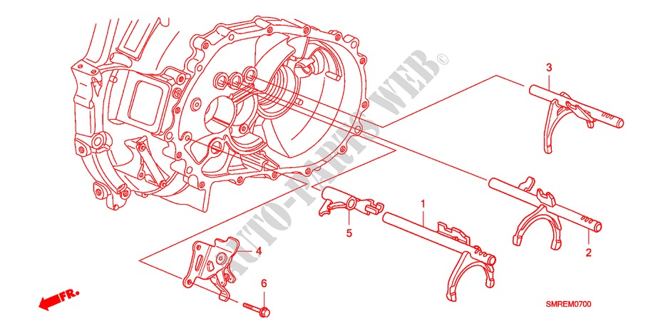 SHIFT FORK(1.4L)(1.8L) for Honda CIVIC 1.8 TYPE-S 3 Doors 6 speed manual 2010