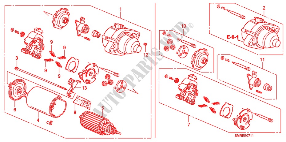 STARTER MOTOR(MITSUBA)(2. 0L) for Honda CIVIC 2.0 TYPE-R    PLUS 3 Doors 6 speed manual 2010
