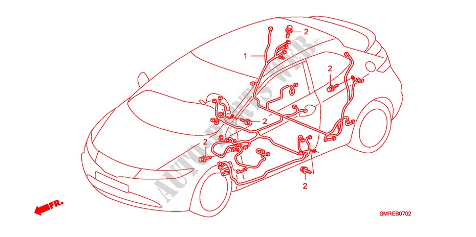 WIRE HARNESS(LH)(2) for Honda CIVIC 1.8 TYPE-S 3 Doors Intelligent Manual Transmission 2010