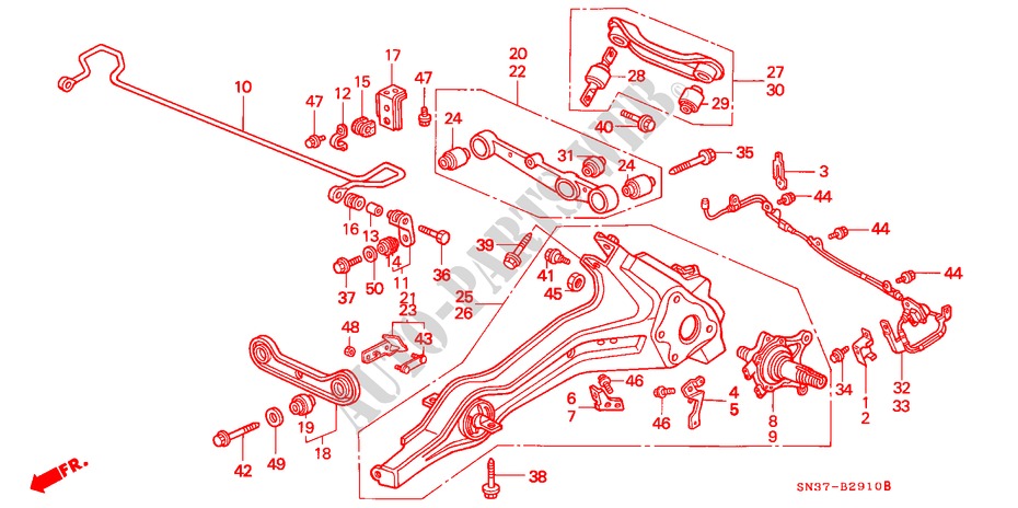 REAR STABILIZER/ REAR LOWER ARM for Honda CONCERTO 1.6I 4 Doors 4 speed automatic 1993