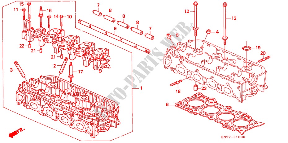 CYLINDER HEAD (SOHC) for Honda ACCORD 2.0ILS 4 Doors 4 speed automatic 1996