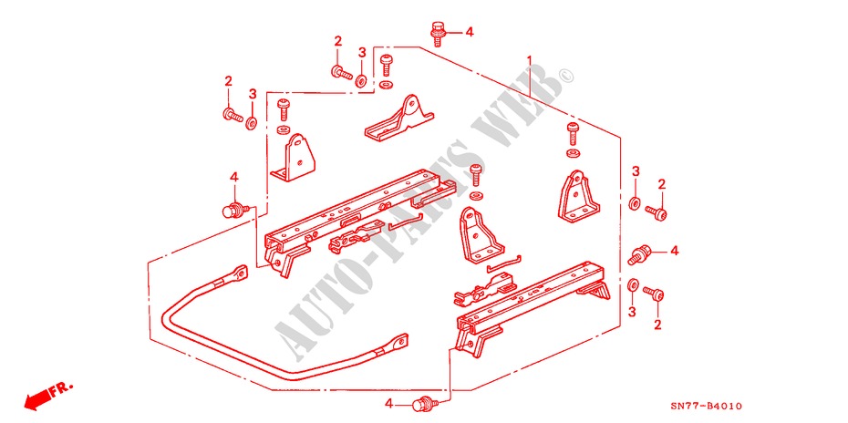 FRONT SEAT COMPONENTS (L.)(1) for Honda ACCORD 2.0IS 4 Doors 5 speed manual 1996