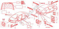 EMBLEMS/CAUTION LABELS for Honda CIVIC 1.8 LS 4 Doors 5 speed automatic 2007