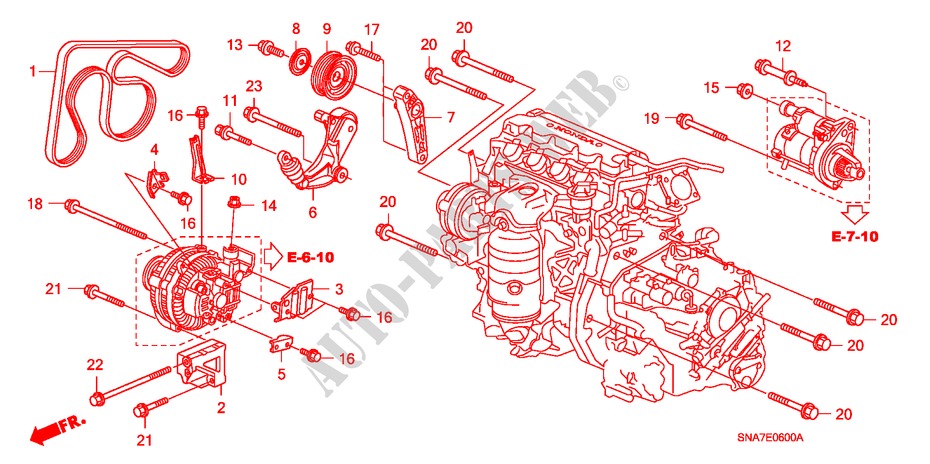 ALTERNATOR BRACKET/ TENSIONER for Honda CIVIC 1.6 LS 4 Doors 5 speed manual 2006