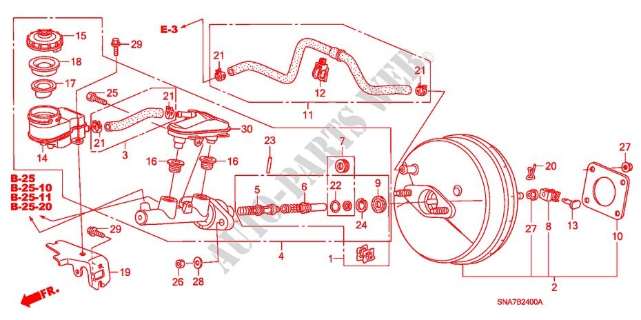 BRAKE MASTER CYLINDER/ MASTER POWER (LH) for Honda CIVIC EXI 4 Doors 5 speed manual 2006