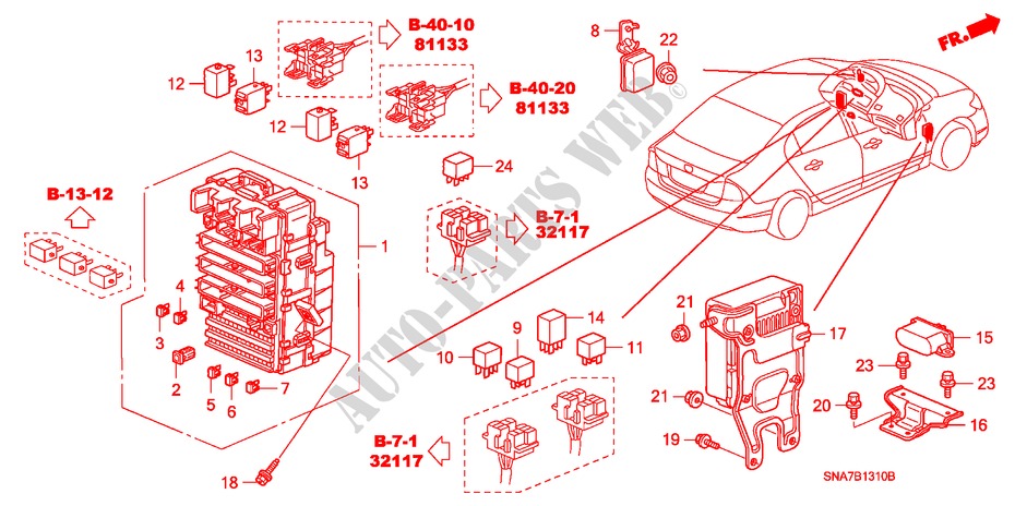 CONTROL UNIT (CABIN) (1) (LH) for Honda CIVIC 1.6 LS 4 Doors 5 speed manual 2006