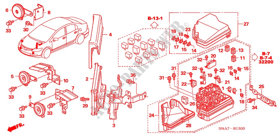 CONTROL UNIT (ENGINE ROOM) (1) for Honda CIVIC 1.6 LS 4 Doors 5 speed manual 2006