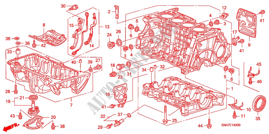 CYLINDER BLOCK/OIL PAN for Honda CIVIC 1.6 LS 4 Doors 5 speed manual 2006