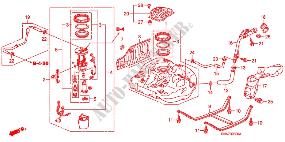 FUEL TANK for Honda CIVIC 1.6 LS 4 Doors 5 speed manual 2006