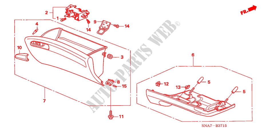 INSTRUMENT PANEL GARNISH (PASSENGER SIDE) (LH) for Honda CIVIC 1.6 LS 4 Doors 5 speed manual 2006