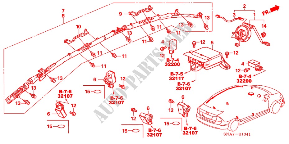SRS UNIT (RH) for Honda CIVIC 1.8 SES 4 Doors 6 speed manual 2007