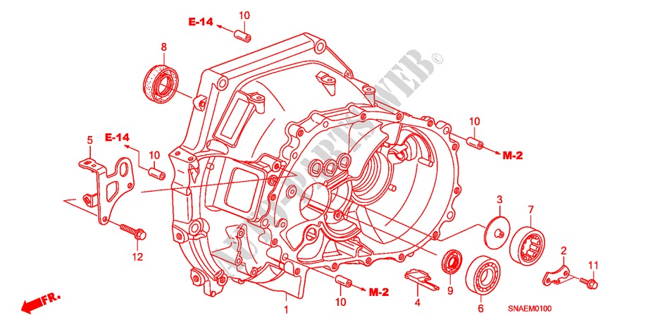 CLUTCH CASE for Honda CIVIC VTI 4 Doors 5 speed manual 2009