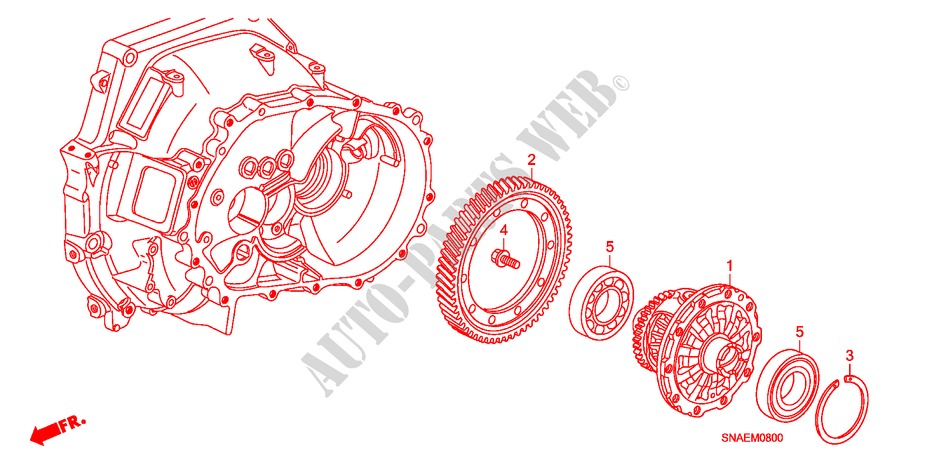 DIFFERENTIAL for Honda CIVIC VTI 4 Doors 5 speed manual 2009
