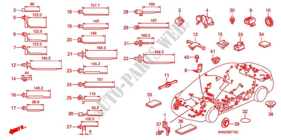 HARNESS BAND/BRACKET (LH) for Honda CIVIC VTI 4 Doors 5 speed manual 2009