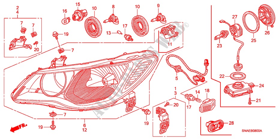 HEADLIGHT for Honda CIVIC VTI 4 Doors 5 speed manual 2009