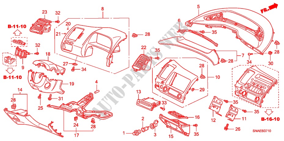 INSTRUMENT PANEL GARNISH (DRIVER SIDE) (LH) for Honda CIVIC VTI 4 Doors 5 speed manual 2009