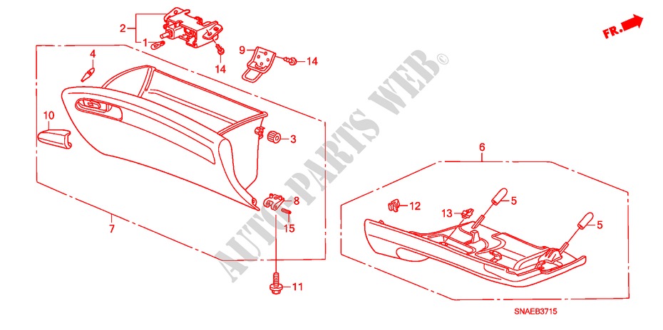 INSTRUMENT PANEL GARNISH (PASSENGER SIDE) (LH) for Honda CIVIC VTI 4 Doors 5 speed manual 2009