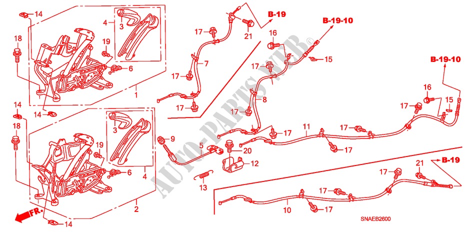PARKING BRAKE (LH) for Honda CIVIC VTI 4 Doors 5 speed manual 2009