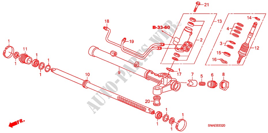 P.S. GEAR BOX COMPONENTS (HPS) (LH) for Honda CIVIC VTI 4 Doors 5 speed manual 2009