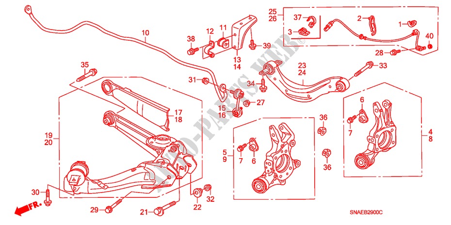 REAR LOWER ARM for Honda CIVIC 1.8 ES 4 Doors 6 speed manual 2009