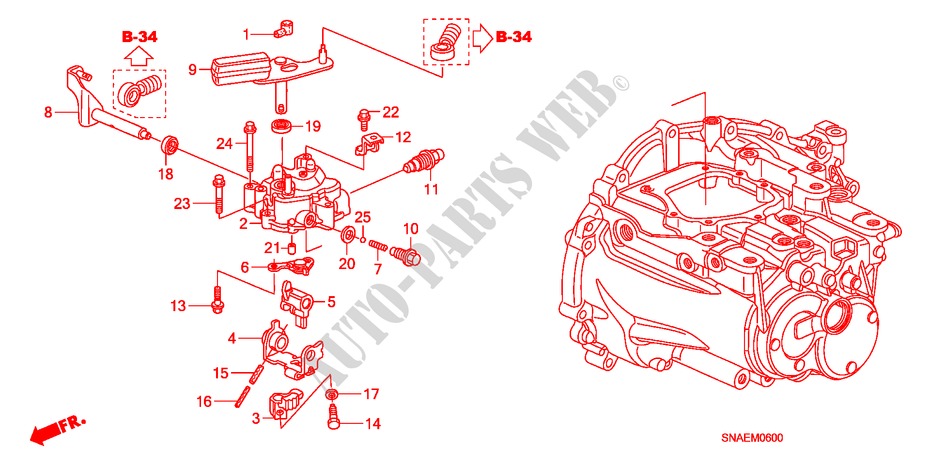 SHIFT ARM/SHIFT LEVER (5MT) for Honda CIVIC VTI 4 Doors 5 speed manual 2009