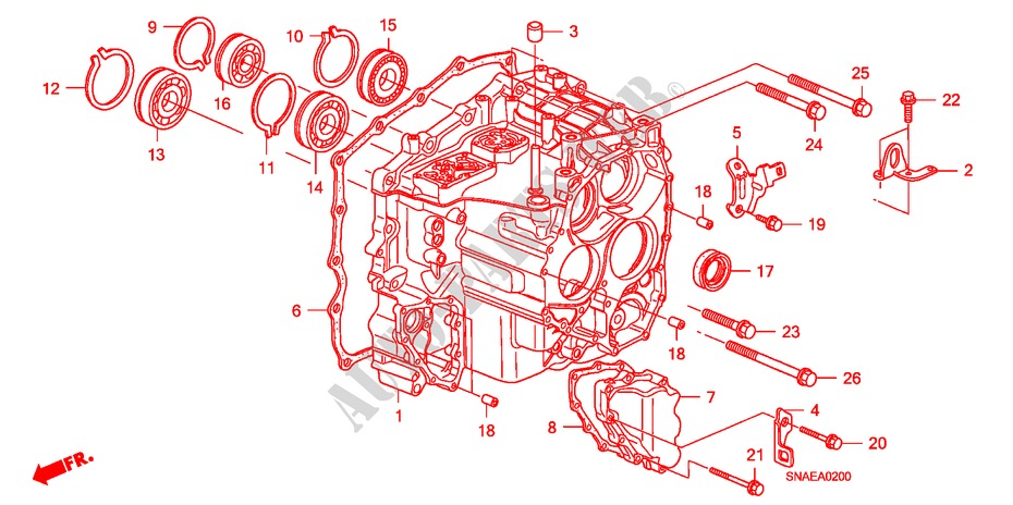 TRANSMISSION CASE for Honda CIVIC 1.8 ES 4 Doors 5 speed automatic 2008