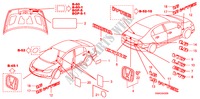 EMBLEMS/CAUTION LABELS for Honda CIVIC EXI 4 Doors 5 speed manual 2010