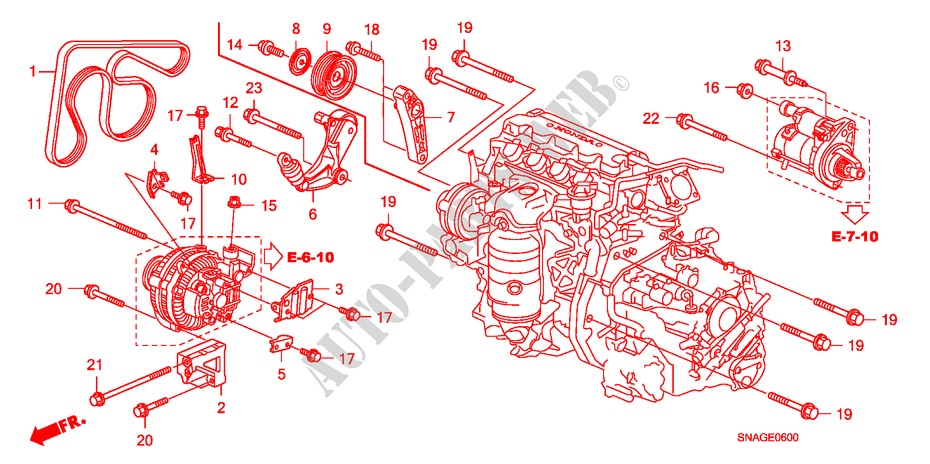 ALTERNATOR BRACKET/TENSIO NER for Honda CIVIC 1.6 S 4 Doors 5 speed automatic 2010