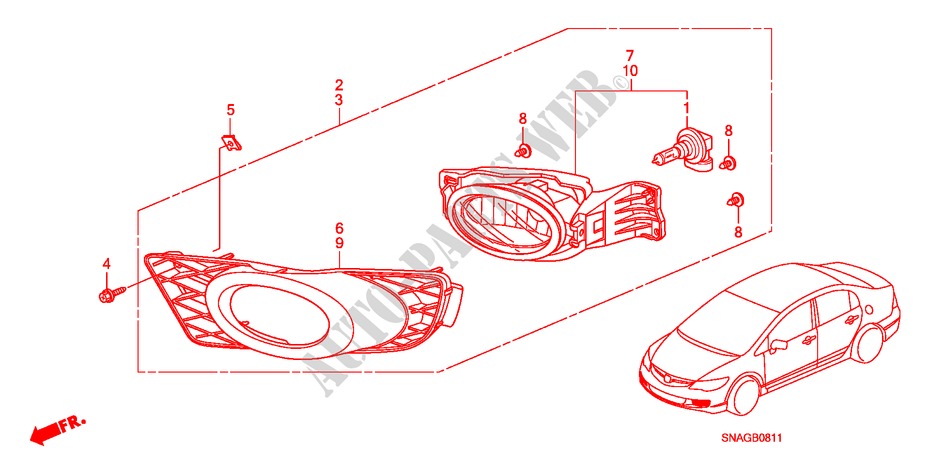 FOG LIGHT for Honda CIVIC 1.8 ES 4 Doors 6 speed manual 2010