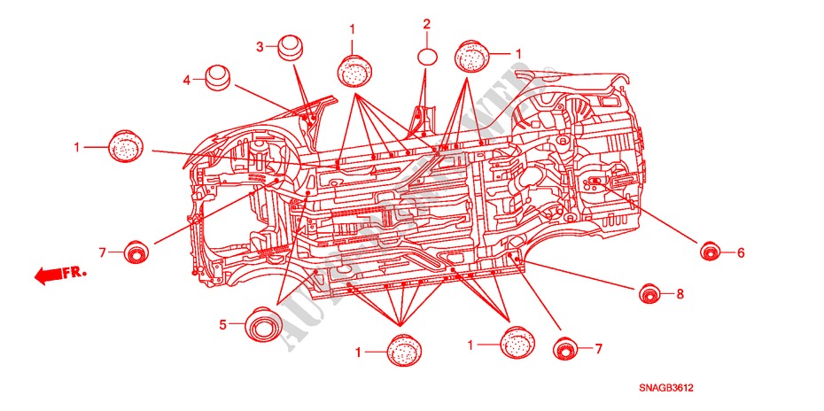 GROMMET(LOWER) for Honda CIVIC 1.8 LSSP 4 Doors 6 speed manual 2010